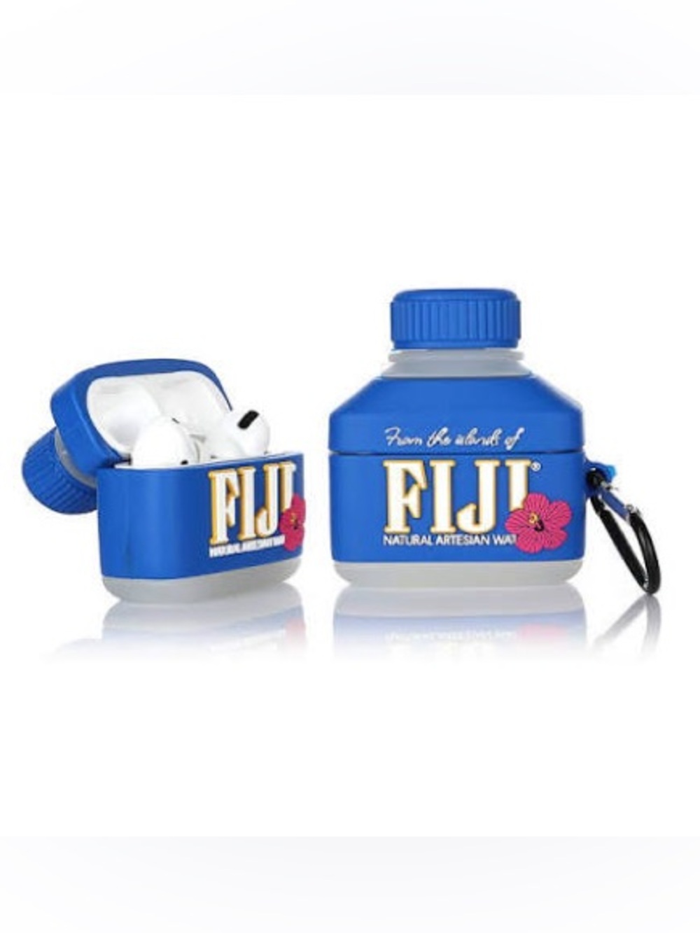 FIJI Blue Water Bottle Earbud Case Cover - Blue
